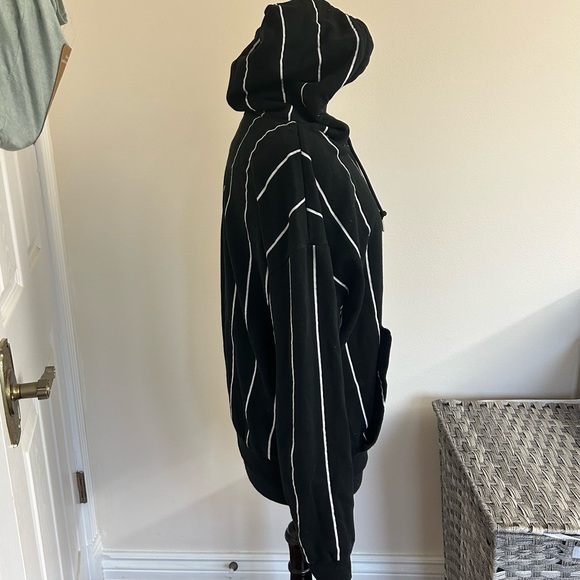 Denim and Flower Ricky Singh Black and white striped hoodie, Size L - Picture 6 of 11
